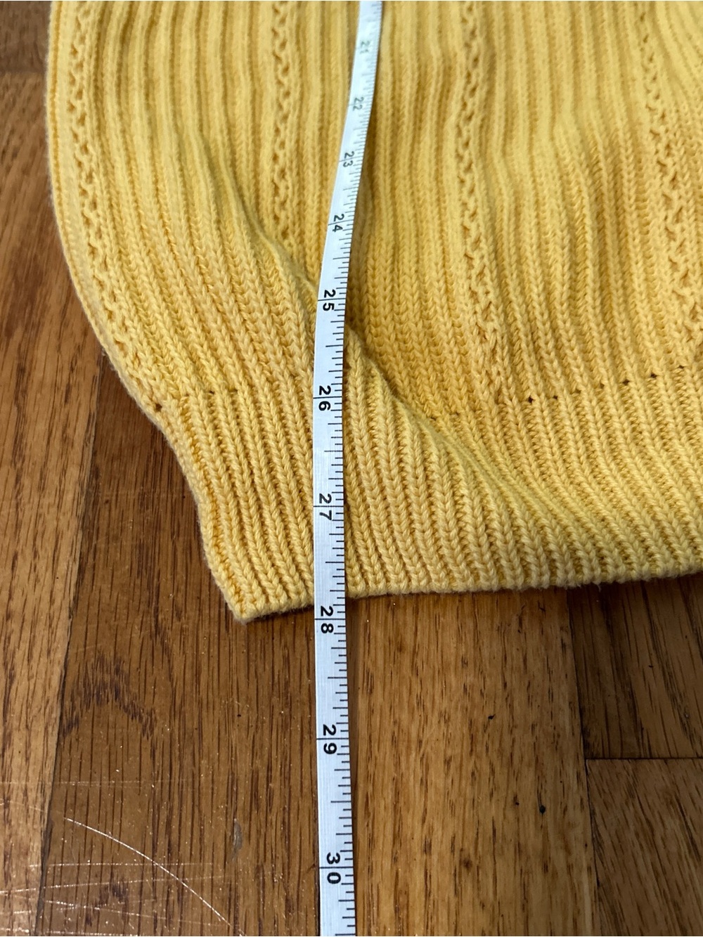 Chaps Men's Yellow Cable Knit Crewneck Sweater Vintage Size Large - Picture 6 of 7